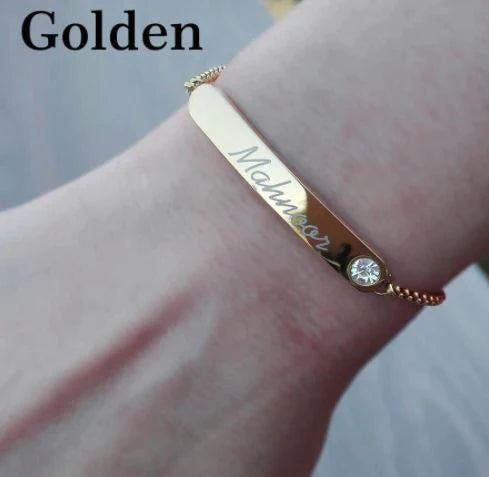 Engraved Name Chain Bracelet for Girls