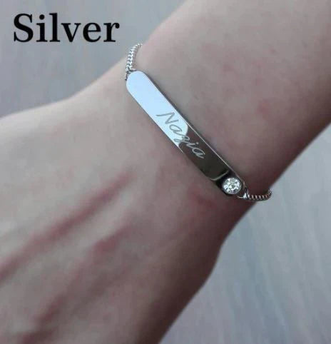 Engraved Name Chain Bracelet for Girls