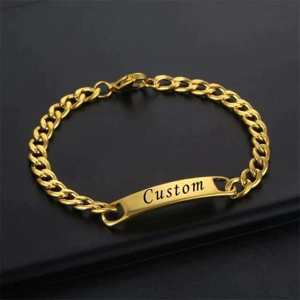 Engraved Name Chain Bracelet